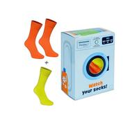 Rainbow Socks - Damen Herren Lustige Waschmaschine Socken im Box - Novelty Socken-Idee - Kein Problem mit Einer Verlorenen Socke - Watch Your Socks - 1 Paar Socken und 1 Ersatzsocke - Größen EU 36-40