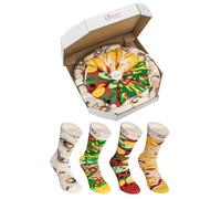 Rainbow Socks - Damen Herren Pizza Socken Box Mix Italienische Hawaii Vegetarische - 4 Paar - Größen 41-46