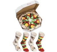 Rainbow Socks - Damen Herren Pizza Socken Box Vegetarische - 4 Paar - Größen 41-46