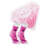 Rainbow Socks - Diamond Socks Box - Damen Rosa Diamond Socken - Novelty Geburtstagsgeschenke und Geschenk für Frauen Mädchen Großmütter und zum Valentinstag - 1 Paar - Größen 36-40