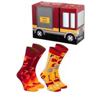 Rainbow Socks - Feuerwehrsocken im Feuerwehrauto für sie und für ihn - 2 Paarr - Größen 36-40