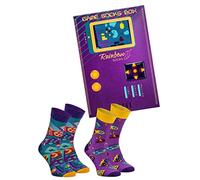 Rainbow Socks - Game Socks Box - Socken Für Unterhaltungs-, Konsolespiele-, Spielautomatenfans - 2 Paare - Größe 41-46