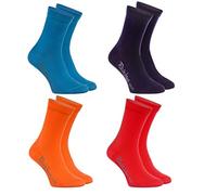 Rainbow Socks - Jungen und Mädchen Bunt Socken Baumwolle - 4 Paar Multipack - Jeans Violett Orange Rot - Größen 24-29