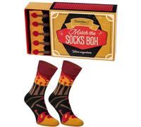 Rainbow Socks - Match Box Socks - Damen Herren Novelty Lustige Streichholzpackung Box Socken - 1 Paar - Größen 36-40