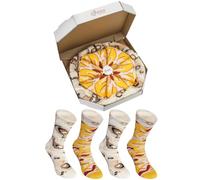 Rainbow Socks - Pizza Socks Box - Damen Herren Pizza Socken Box Hawaii - 4 Paar - Größen 36-40