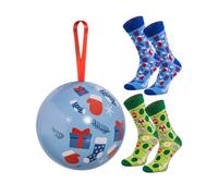 Rainbow Socks - Weihnachtssocken in Weihnachtskugeln für sie und für ihn - Blau - 2 Paar - 36-40