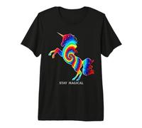 Rainbow Unicorn Stay Magical Tie Dye Spirale Premium T-Shirt
