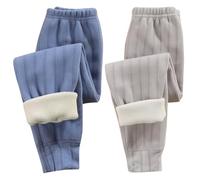 Rainjia 2-11 Jahre Kinder Leggings Thermo Gr.92/98/104, 2er Pack Jungen Fleece Hose Plüschleggins Gr. 110/116/122 Jungen Hosen Thermo Jeggings mit Fleecefutter für Mädchen Jungen 128/134/146