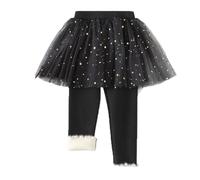 Rainjia 2 IN 1 Mädchen Leggings Thermo mit Gaze-Rock Gr. 92/98/104/116 Mädchen Fleece Warm Gefüttert Thermoleggings 122/128/134 Herbst Winter Thermo Gefütterte Hosenrock 2-8 Jahre