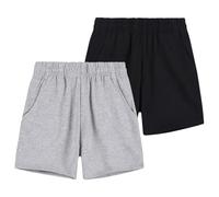 Rainjia 3-16 Jahre Kinder Kurze Hosen Jungen Shorts Baumwolle, 2er Pack Jungs Freizeit Sommer Jogginghosen Sporthosen Kurze Sommer Leicht Freizeithose Bermuda Cargo Shorts Gr. 110-170