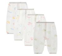 Rainjia 3 Monate-4 Jahre Baby leichte Lange Hose Bloomers Gr. 62/68/70/74/80/86, 4er Pack Baby Mädchen dünn Pumphose Baumwolle Sommer Jogginghose Lässige Elastische Hose Sommerhose Gr. 86/92/98/104