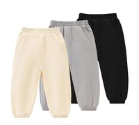 Rainjia 3er Pack Baby Feste Jogginghose Bloomers Gr.86/92/98 Mädchen Jungen dünn Pumphose Sommer leichte Lange Hose Gr. 110/116/128/134 Lässige Elastische Hose Sommerhose 1-9Jahre