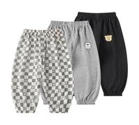 Rainjia 3er Pack Baby leichte Hose Bloomers Gr. 80/86/92/98 Kinder Mädchen Jungen Baumwolle Lange Hosen Pumphose Gr. 92/98/104/116/122 Haremshose Jogginghose Lässige Hose 1-7Jahre