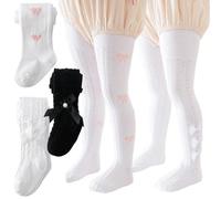 Rainjia 3er-Pack Babystrumpfhosen Mädchen Rich Cotton Gr. 62/68/74/80, Little Kleinkind Mädchen Leggings Strümpfe mit Schleifen Gr. 86/92/98/104 kinder Baumwoll Strick strumpfhosen 116/122/134