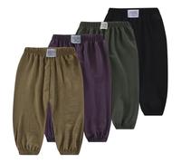 Rainjia 4er Pack Baby Sommer Jogginghose Lässige Elastische Hose Gr. 68/74/80/86 Jungen dünn Pumphose Lange Hosen Bloomers Gr. 98/104/116 Mädchen Freizeithose Baggy Sommerhose 122/134/140