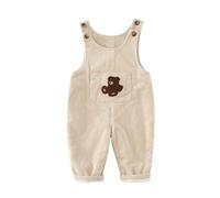 Rainjia Baby Cord Fleece Latzhose mit Tasche 74/80/86, Mädchen Overall Warme Gefütterte Kordhose 92/98/104 Jungen Kordsamt Thermo Fleece Latzhose Ärmellose Strampler 9 Monate-4 Jahre