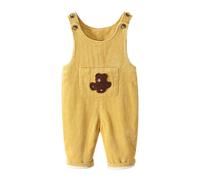 Rainjia Baby Cord Fleece Latzhose mit Tasche 74/80/86, Mädchen Overall Warme Gefütterte Kordhose 92/98/104 Jungen Kordsamt Thermo Fleece Latzhose Ärmellose Strampler 9 Monate-4 Jahre