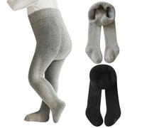 Rainjia Baby Mädchen Frottee gefütterten Thermostrumpfhose Gr. 68/74/80, 2er Strümpfehosen Baumwolle Mädchen 86/92/98 Elastische Babystrumpfhosen Thermo Leggings Warm Tights 6 Monate - 4 Jahre