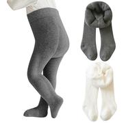 Rainjia Baby Mädchen Frottee gefütterten Thermostrumpfhose Gr. 68/74/80, 2er Strümpfehosen Baumwolle Mädchen 86/92/98 Elastische Babystrumpfhosen Thermo Leggings Warm Tights 6 Monate - 4 Jahre