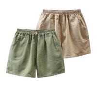 Rainjia Baby Sommershorts Baumwolle 68/74/80/86, 2er Pack Freizeit Jogger Kurze Hosen mit Taschen 92/98 Jungen Cargo-Short 104/110/116 Baby Chino Shorts Hotpants Jungenshorts 6 Monate - 5 Jahre