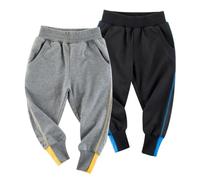 Rainjia Jungen Jogginghose Pumphose aus Baumwolle Gr 86/92/98, 2er Sweathosen Jungen 104/110/116 Mädchen Sporthose Jogger Hosen mit Gummizug 122/128/134 Freizeithose mit Taschen 1-9 Jahre
