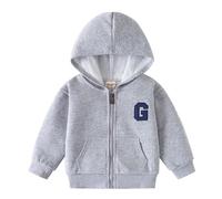 Rainjia Jungen Kapuzenjacke mit Taschen Gr. 80/86/92, Lässiges Sweatshirt Kapuzenpullover Reißverschluss 98/104/110 Zip Up Hoodie Sweatjacke Sport 116/122 Frühjahr Herbst Jacke Oberteile