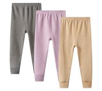 Rainjia Kinder Gestreifte Leggings Thermo Gr.86-152, 3er Pack Mädchen Micro Fleece Hose Plüschleggins Jungen Hosen Thermo Jeggings mit Fleecefutter für Kinder Mädchen Jungen 2-12 Jahre