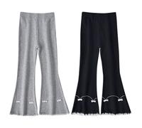 Rainjia Leggings Mädchen Schlaghose Gr. 122/128/134/146/152 Stretch Bootcut Hosen Baumwolle Flared fit Baby Legging Ausgestellte Hosen Gr. 86/92/98/104/116 Kinder Strick Schlag Hose 2-10 Jahre