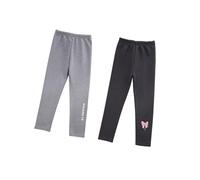 Rainjia Mädchen Leggings Thermo Gefüttert Warme Gr.92/98/104, 2er Pack Winter Dicke Fleecehose Thermoleggings mit Modedrucken 110/116/122 Mädchen Thermo Gefütterte Hose Sporthose 134/146/152