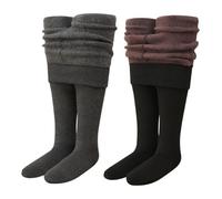 Rainjia Mädchen Thermo Strumpfhose Blickdicht Gr. 92-146, 2er Kinder Winter Thermoleggings Fleece Gefütterte Thermohose Ballettstrumpfhose Innenfleece Leggings Strumpfhosen Mädchen 3-13 Jahre