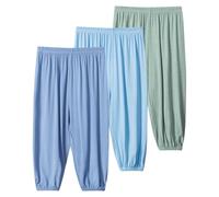 Rainjia Sommerhose Baby Jungen Mädchen Leichte Pumphose Haremshose 1-10 Jahre, 3er Pack Baby Jogginghose Sommer dünne Freizeithose Jungen Klimahose Mädchen Jogger Hose Gr. 80-146