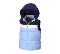Rainjia Steppweste Jungen Gr. 92/98/104/110 Dicke Puffer Weste Mädchen Mit Kapuze 116/122/128/134 Winterjacke Ärmellose Kinder Fleeceweste mit Tasche Gesteppte Übeergangsweste