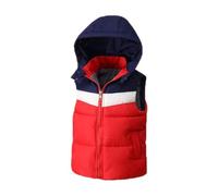 Rainjia Steppweste Jungen Gr. 92/98/104/110 Dicke Puffer Weste Mädchen Mit Kapuze 116/122/128/134 Winterjacke Ärmellose Kinder Fleeceweste mit Tasche Gesteppte Übeergangsweste