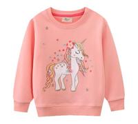 Rainjia Sweatshirt Einhorn Mädchen 86/92/98 Pullover Kinder Sport Baumwolle 104/110 Langarmshirt Rosa 116/122 Kleinkind Mädchen Langarm T-Shirt Top Casual Oberteile 2-7 Jahre