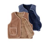 Rainjia Teddy Fleece Weste Baby Mädchen 74/80/86, 2 Stück Kinder Warme fleeceweste Ärmellos Winter Jacken Mantel Jungen Flauschig Plüschweste Herbst Oberbekleidung Outdoor 92/98/104/116/122/134/146