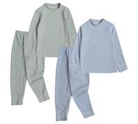 Rainjia Thermo Unterwäsche Kinder Gr. 86-152, 2 Sets Mädchen Micro-fleecege Funktionsunterwäsche Jungen Weich Langarmshirt Thermounterhemd Thermohose Leggings Set, 2-13 Jahre