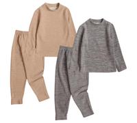 Rainjia Thermo Unterwäsche Kinder Gr. 86-152, 2 Sets Mädchen Micro-fleecege Funktionsunterwäsche Jungen Weich Langarmshirt Thermounterhemd Thermohose Leggings Set, 2-13 Jahre