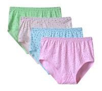 Rainjia Unterhosen Damen Baumwolle Senioren, 4er Pack Taillenslip Hohe Taille Damen Baumwolle Höschen mit Blumenmuster elegant Lose Höschen Stretch Slips Unterwäsche Oma schlüpfer