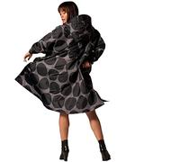 Rainkiss Regenponcho Erwachsene - Wasserdicht & Atmungsaktiv - Einheitsgröße - 100% recyceltes Polyester - PFAS-frei - Black Polka Design - Schwarz