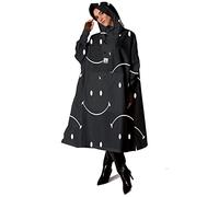Rainkiss - Regenponcho für Erwachsene - Wasserdicht - PFAS-frei - Einheitsgröße - Black - 100% recyceltes Polyester - Design: Classic Smile x Smiley