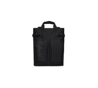 RAINS Schwarzer Rucksack mit Taschen für Damen und Herren