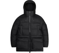 Rains Unisex Alta Long Puffer Cargo Jacket W3T4 Black S