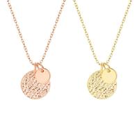 Rainway Damen Halskette, Anhänger Plättchen im Vintage Antique, Wasserfest Goldkette Roségoldkette, Edelstahl nickelfrei und Hautverträglich, Verstellbare Kette, Schmuck Ketten für Damen Frauen