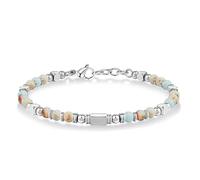 Rainway Perlenarmbänder für Damen, 4 mm Edelstahl Naturstein Kleines Perlenarmband, Verstellbares Stapelbares Perlen Armband, Armbänder im Bohème-Stil Trendige Schmuckgeschenke