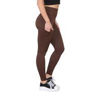 RAIS Gerippte Leggings mit Taschen für Damen, fürs Fitnessstudio, Sport, hohe Taille, Shapewear, Dicker Bund, Bequeme Loungewear (DE/NL/SE/PL, Alphanumerisch, M, L, Regular, Regular, Braun)