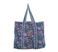 RAJBHOOMI HANDICRAFTS Leichte Schultertasche für Damen, 100% Baumwolle, mit Innentasche, lässige Handtasche für Damen, Blau floral