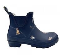 Rajn - Dog Low - Damen Gummistiefelette mit Hundemotiv - Dunkelblau (Blue), Gr. 38