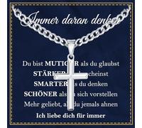 Rajputana-Kreuz-Halskette für Männer, Kreuz-Kette für Männer Edelstahl-Halskette Kreuz-Halskette für Männer Schmuck Geschenke immer daran denken Kreuz-Kette