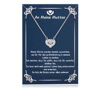 Rajputana Muttertagsgeschenk Herz Kette, Mother Day Gift Zirkon Heart Necklace Mom Mutter Ketten Silver