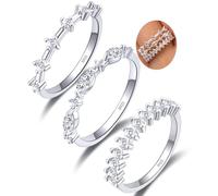 Rajputana S925 Sterling Silber stapelbar Ringe für Frauen Nicht anlaufen Silber stapelbar Ringe Minimalistische Cubic Zirconia Silber Band Ringe Daumen Ringe Sterling Silber Stapeln Ringe Set, 3PCS